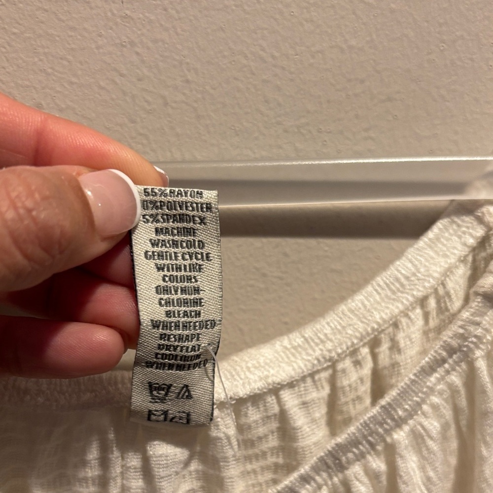 American Rag Cream Ruffle Button-Front Blouse - Picture 4 of 7